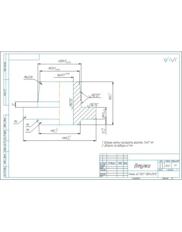 Чертеж и 3д-модель детали втулка в программе компас