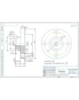 Чертеж и 3D модель детали крышка в программе компас