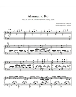 Ноты Animenz - Akuma no Ko Attack on Titan FinalSeaso Ноты Animenz - Akuma no Ko Attack on Titan FinalSeaso