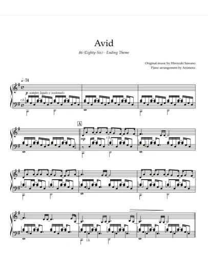 Ноты Animenz - Avid - 86 / Eighty-Six Episode 22ver