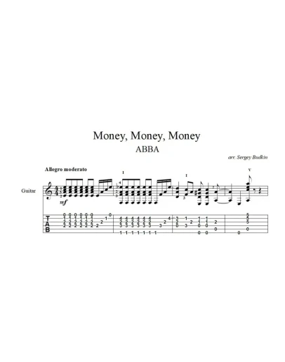 Money, Money, Money (ABBA) ноты для гитары