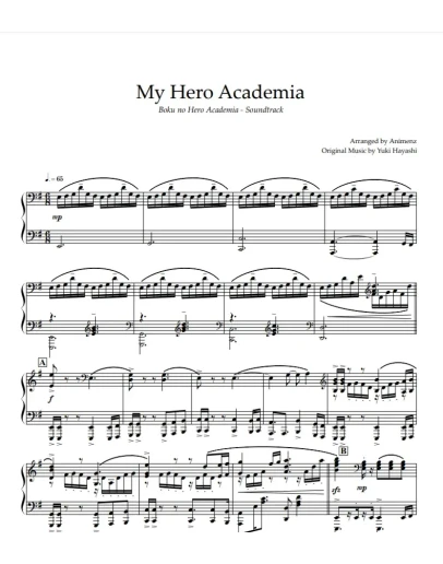Ноты Animenz - My Hero Academia - Boku no Hero Academia