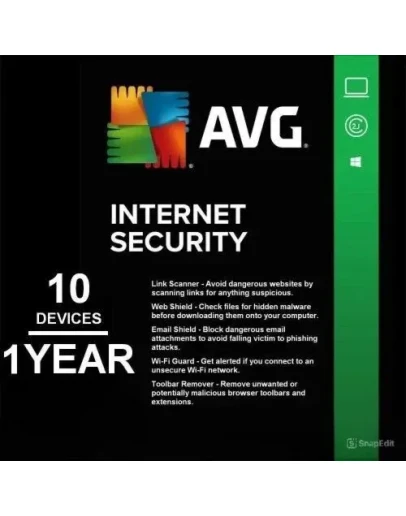AVG Internet Security 10 Devices 1 Year
