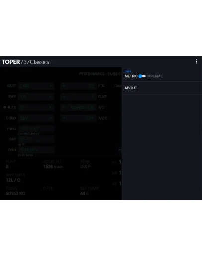 TOPER Calculator Tool - B737 Classic P3D, MSFS