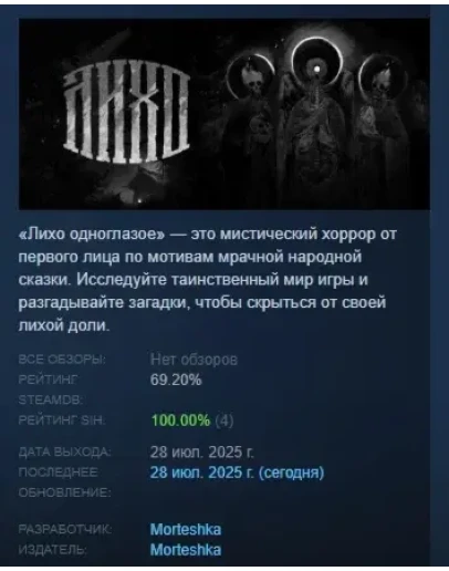 One-Eyed Likho Лихо одноглазое АВТО STEAM РОССИЯ