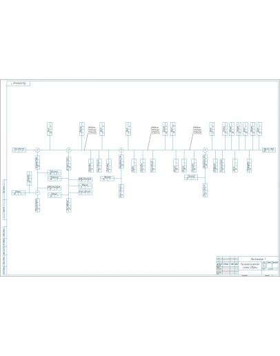Чертеж схема сборки редуктора в программе Компас 3D