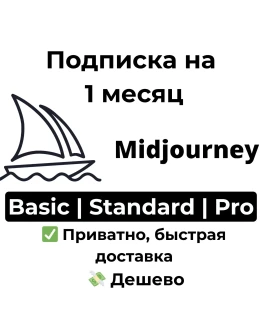 Подписка Midjourney Standard / Pro на 1 месяц