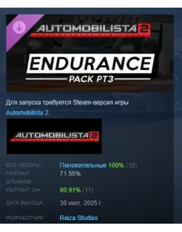 Automobilista 2 - Endurance Pack Pt3 DLC STEAM РОССИЯ