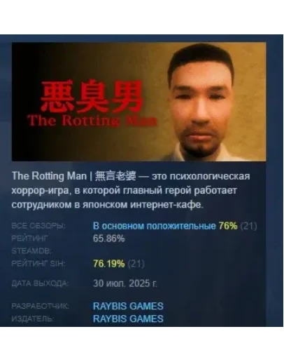 The Rotting Man АВТОДОСТАВКА STEAM РОССИЯ