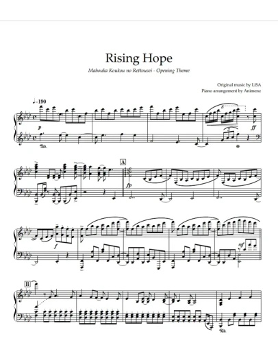 Ноты Animenz -Rising Hope Mahouka Koukou no Rettousei