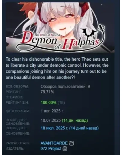 The Brave of Boner and the Demon of Halphas STEAM РФ