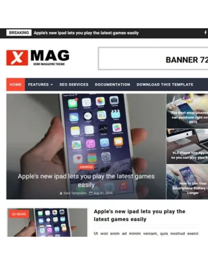 X-Mag Template: A Unique and Attractive Blog Design
