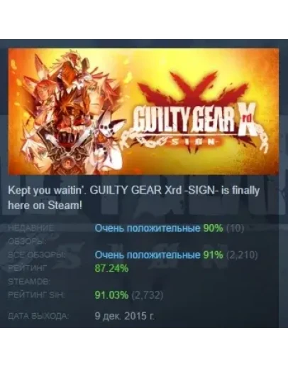 GUILTY GEAR Xrd -SIGN- АВТОДОСТАВКА STEAM РОССИЯ GUILTY GEAR Xrd -SIGN- АВТОДОСТАВКА STEAM РОССИЯ