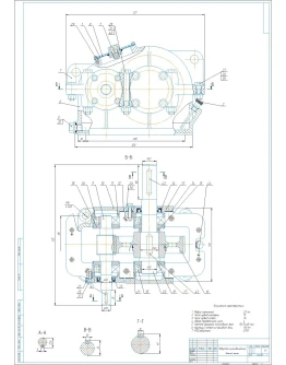 Чертеж цилиндрический одноступенчатый редуктор a100 Чертеж цилиндрический одноступенчатый редуктор a100
