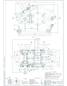 Чертеж редуктора цилиндрического одноступенчатого a125