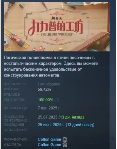 The Lilliput Workshop АВТОДОСТАВКА STEAM РОССИЯ