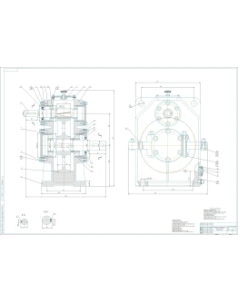 Чертеж одноступенчатого вертикального редуктора a160 Чертеж одноступенчатого вертикального редуктора a160