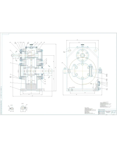 Чертеж одноступенчатого вертикального редуктора a160