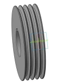 Чертеж и 3D модель шкив клиноременной передачи D224
