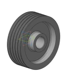 Чертеж и 3д модель детали шкив клиноременной D224 мм