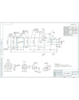 Чертеж детали вал-шестерня косозубая, m1,5 z24