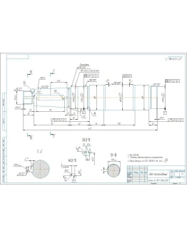 Чертеж детали вал тихоходный редуктора в компасе d70