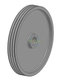 Чертеж и 3D модель шкив клиноременной передачи D400