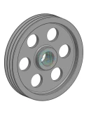 Чертеж и 3D модель шкив клиноременной передачи D355