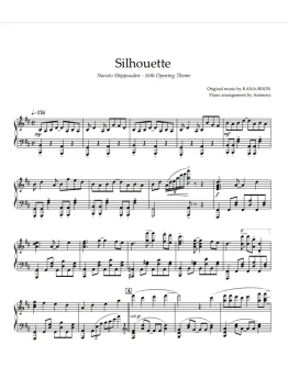 Ноты Animenz - Silhouette Naruto Shippuden OP16