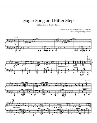Ноты Animenz Sugar Song and Bitter Step Kekkai Sensen