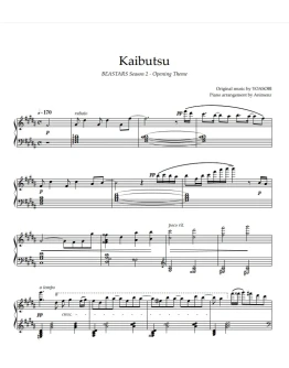 Ноты Animenz - Kaibutsu (Monster) BEASTARS Season 2