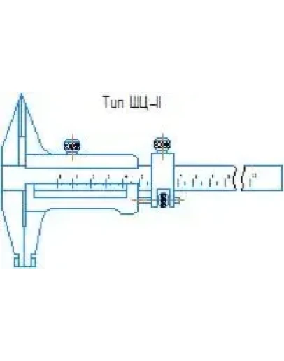 Эскиз штангенциркуля типа ШЦ-II в программе Компас 3D