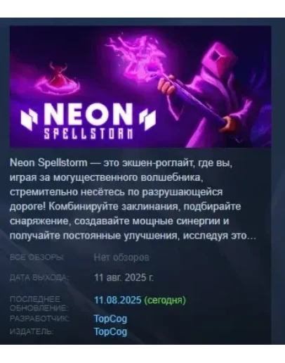 Neon Spellstorm АВТОДОСТАВКА STEAM РОССИЯ