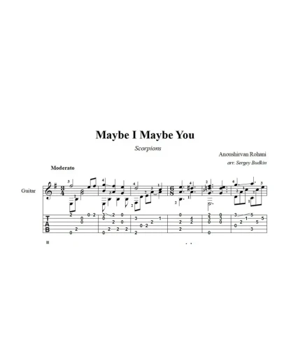 Maybe I Maybe You (Scorpions) ноты для гитары