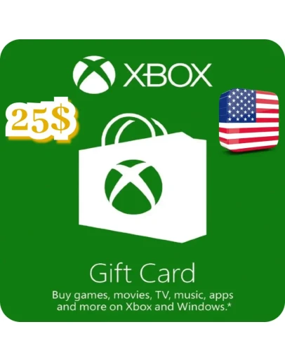 КАРТА ПОПОЛНЕНИЯ БАЛАНСА XBOX 25 USD США