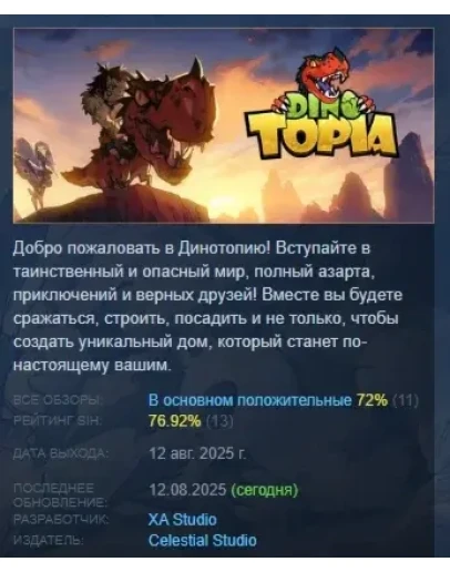 Dino Topia АВТОДОСТАВКА STEAM РОССИЯ