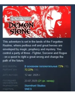 Forgotten Realms: Demon Stone АВТОДОСТАВКА STEAM РОССИЯ
