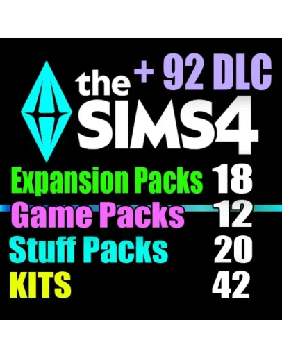SIMS 4 + 92 DLC (18 допов12 наборов20 кат.42 компл.)