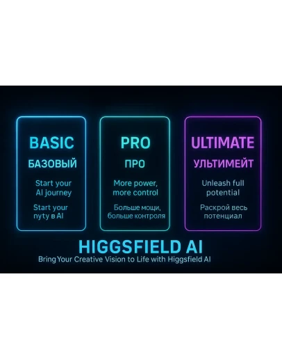 Higgsfield AI Basic Pro Unlimited Подписка 1 меся