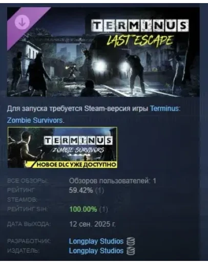 Terminus: Zombie Survivors Last Escape DLC STEAM РОССИЯ