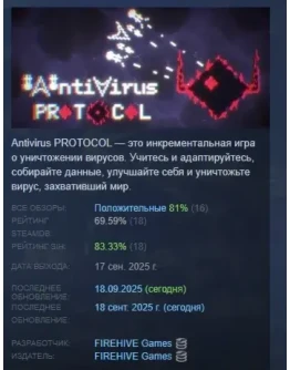 Antivirus PROTOCOL АВТОДОСТАВКА STEAM РОССИЯ