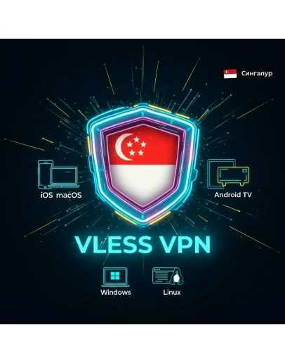 VLESS VPN (Сингапур) Автовыдача Без блокировок