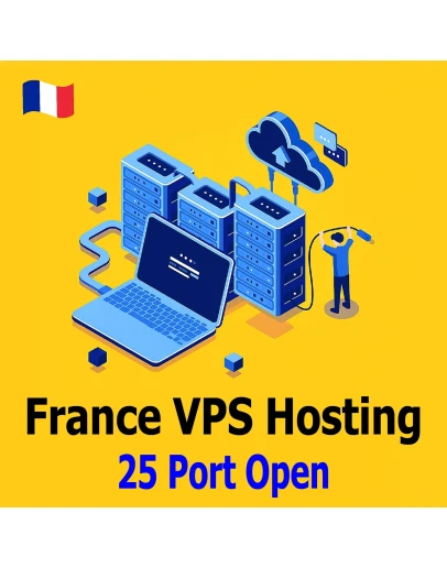 VPS-хостинг во Франции. Открыто 25 портов. Ежемесячный