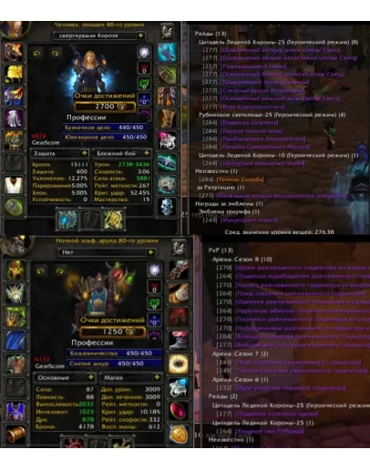 Аккаунт 2351 х100 Паладин Человек(ж) Альянс +Друид а8