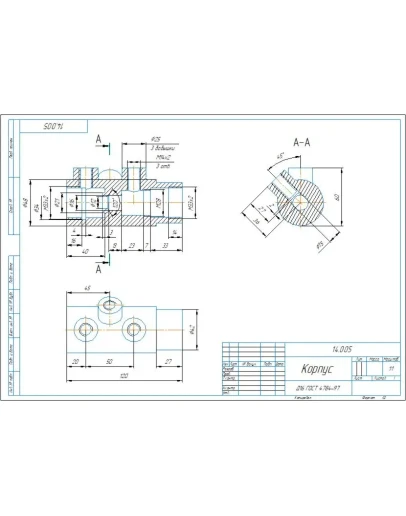 14.005 корпус - чертеж и 3D модель детали