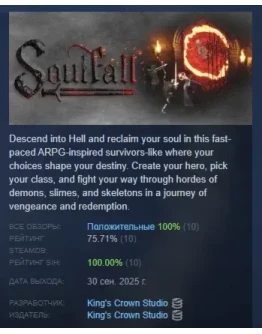 Soulfall АВТОДОСТАВКА STEAM РОССИЯ Soulfall АВТОДОСТАВКА STEAM РОССИЯ