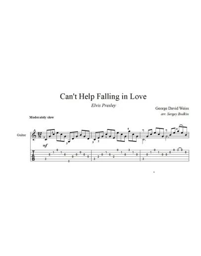 Can't Help Falling in Love-Элвис Пресли-ноты для гитары