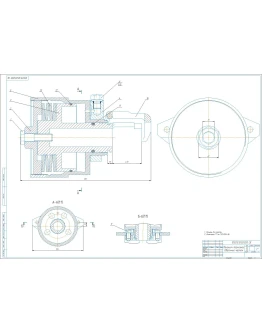 Механизм тормозной автомобиля ВАЗ - чертеж