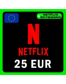 АВТО Карта пополнения Netflix 25 EUR ЕВРОПА 24/7
