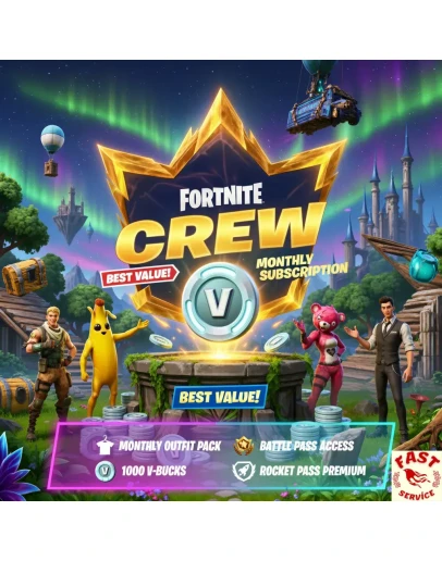 Fortnite Crew на 1 месяц + боевой пропуск + 1000 В-бакс